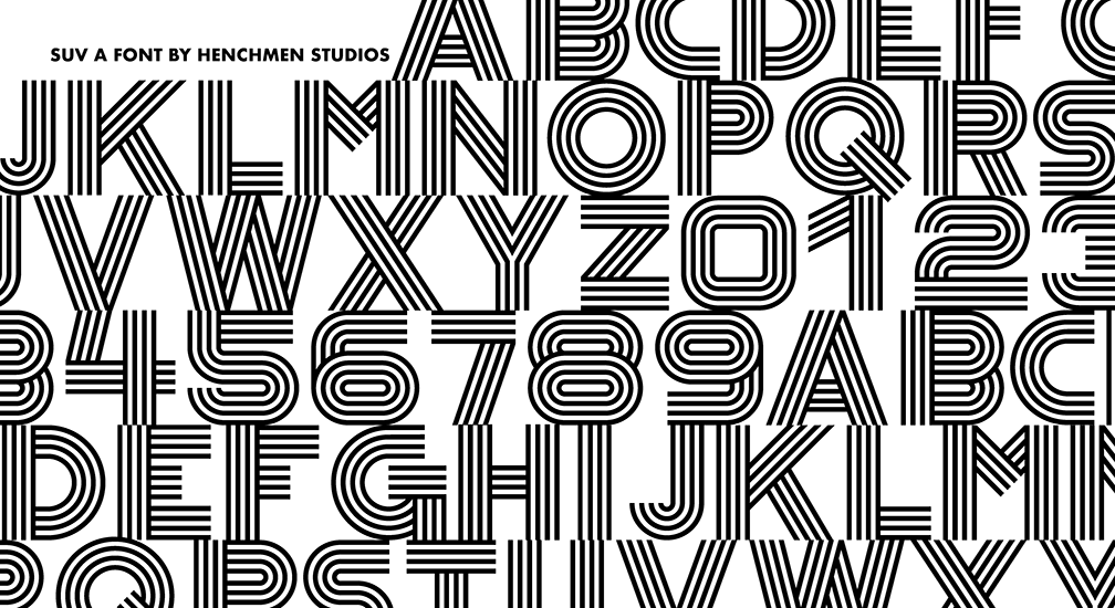 Sample of SUV font, lots of linework