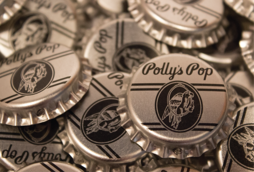 Collection of Polly's Pop bottlecaps